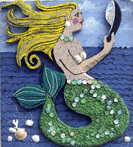 mermaid artist, mermaid art, fantasy art, fantasy artist, mermaids, hand carved mermaids, sea shore art, acrylic artist, multi media art, mermaid wall decor, mixed media art
