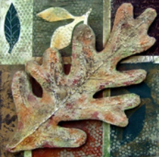leaf collage, nature art, nature artist, folk art, mixed media artist, South Jersey art, Mullica Hill artist, nature art. leaves, primitive art